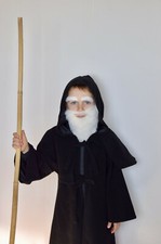 Hood Long Cape Cloak Von Lancelot Medieval Father Christmas Child 4-5 Hat Costum
