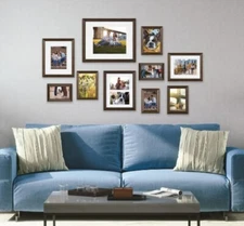 10pc Set Picture Frame Wall Photo Decor Art Display Home Poster Wood Collage Lot