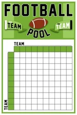 Football Squares Board 100 Party Decoration Sport Pool Art Print Poster 16x24