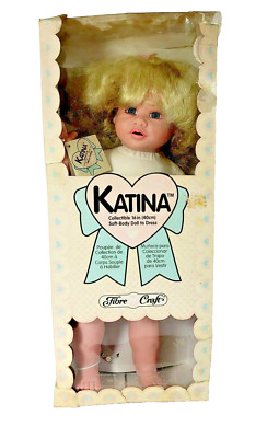 Fibre Craft Collectible 16 Inch Katina Doll To Dress Soft Body Blonde Vintage
