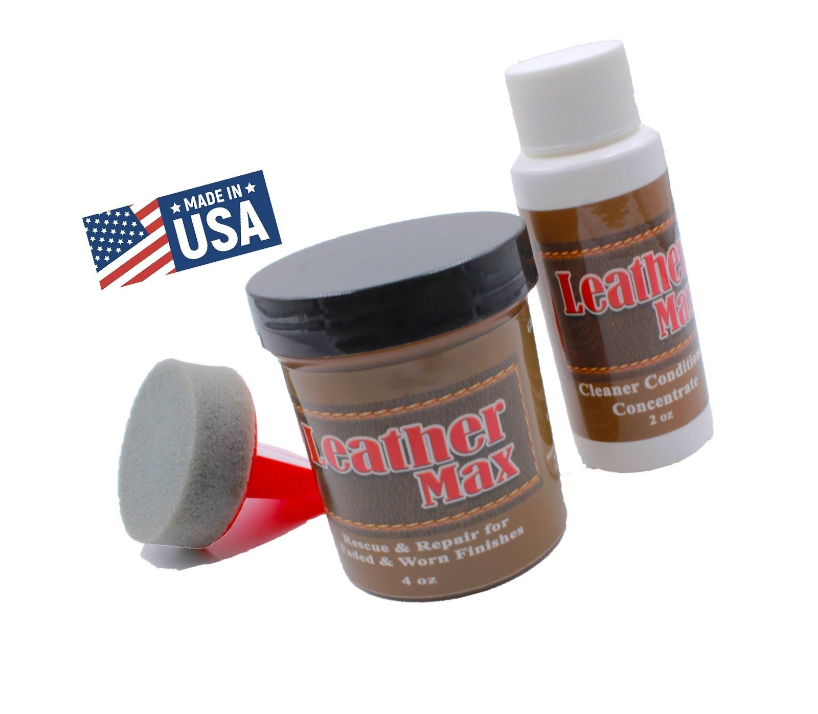 Furniture Leather Max Refinish Restorer Kit / 4 Oz Restorer / 2 Oz