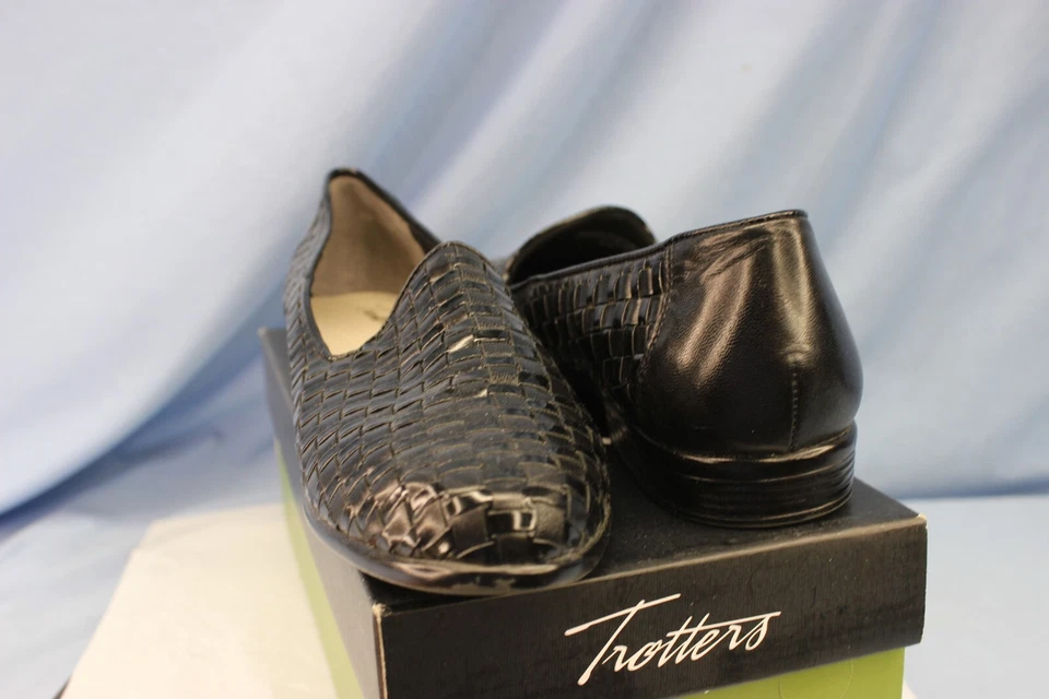 Trotters Liz черный сплетенный мокасины туфли размер 9,5 N в коробке корзина плетение дизайн - Изображение 4 из 4