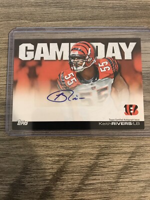 Topps Keith Rivers Keith Rivers Autographed 2011 Topps Game Day Cincinnati Bengals card # ...