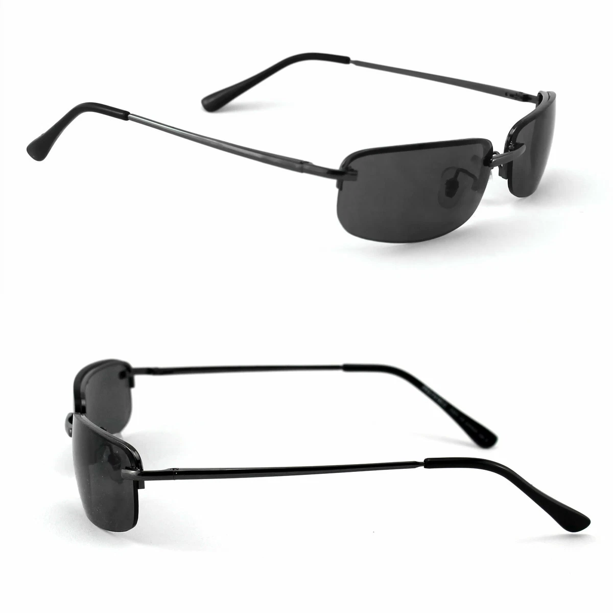 Herren Sonnenbrille Rechteckig schmal Agent Smith Schwarz Rennec 