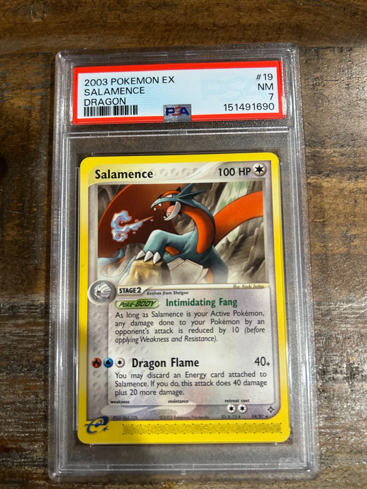 POKEMON 2003 EX Dragon SALAMENCE #19 PSA 7 Near Mint RARE