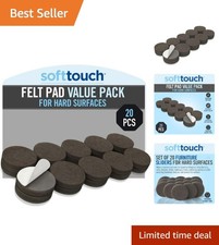 Versatile 3/4" Adhesive Felt Pads: 20-Pack Furniture Sliders for Home Protection