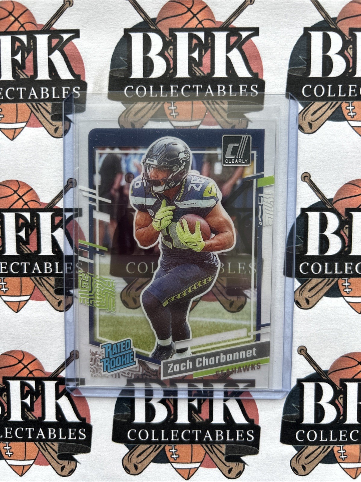 2023 Panini Clearly Donruss - Rated Rookie Zach Charbonnet #91 (RC)