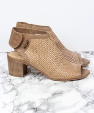 RUSSELL & BROMLEY Woven Midi Tan Leather Shoe Sandals, Size EU 41 / UK 8