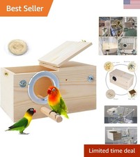 Modern XL Wooden Breeding Box for Parrots, Lovebirds, and Other Medium Birds