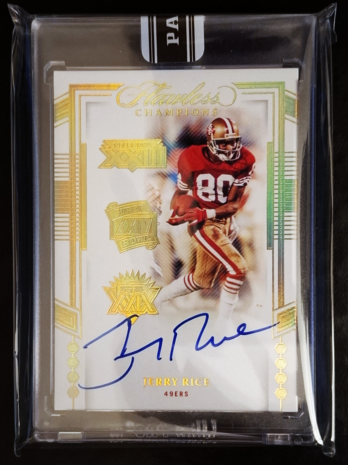 JERRY RICE-2024 Flawless BLACK-BOX (#1/1) HOLO-GOLD 3X CHAMPIONS AUTO/AUTOGRAPH view 2