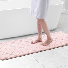 OLANLY Memory Foam Bath Mat Rug 59x20, Ultra Soft and Absorbent Bathroom Rugs, N