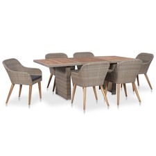 Patio Dining Set Outdoor Table and Chairs Furniture Set Poly Rattan vidaXL