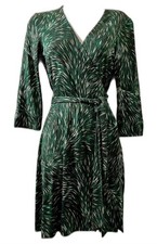 NWT Diane Von Furstenberg Julian Midi Wrap Dress Vtg Reissue Print Forest sz 2