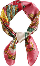 Womens 23.6 inch Satin Silk Feeling Formal Square Neck Scarf Head Hair Wraps Ker