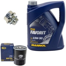 Motoröl Filter Set 15W50 5 Liter + Ölablassschraube für Mitsubishi Lancer VII