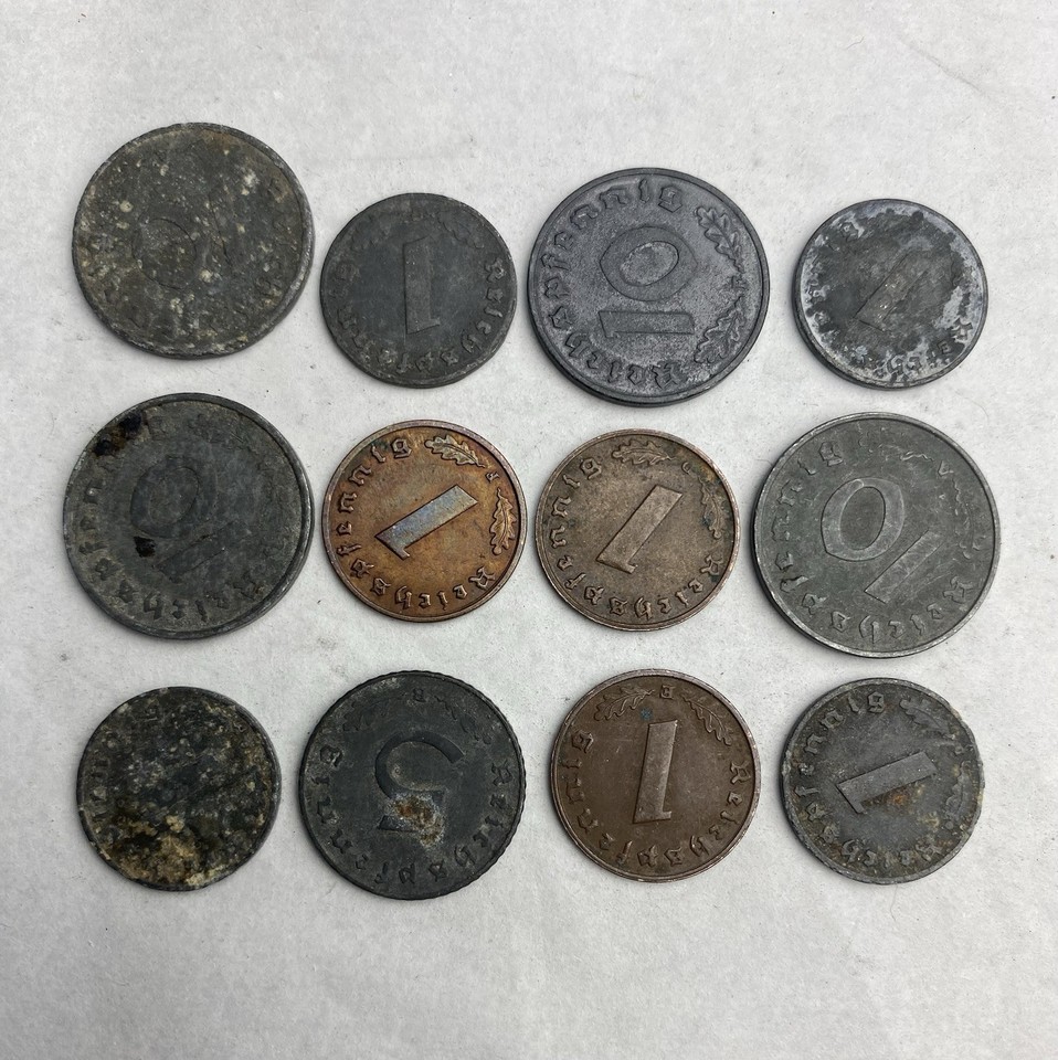 x12 German WW2 Coins - Job Lot - Third Reich German Pfennigs #B13 | eBay UK