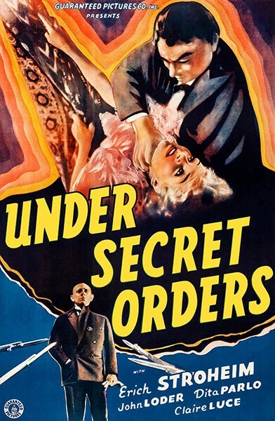 16mm feature UNDER SECRET ORDERS (37) PD Original Erich von STROHEIM