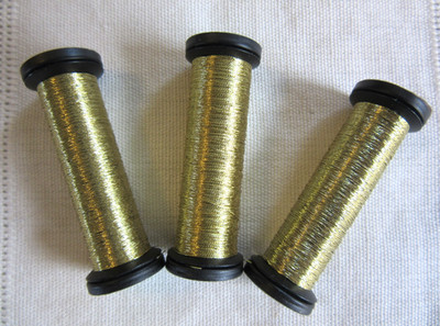 3 Kreinik Balger Metallics #002C GOLD CORD Embroidery Thread 25M lot