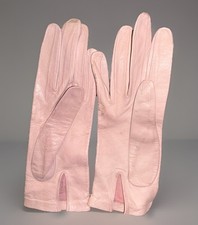 Vintage Women's Leather Gloves, Size 6.5-pale Pink Wrist Length