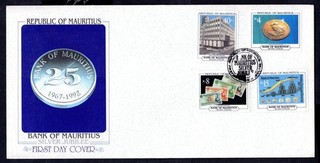 Mauritius 1992 Bank of Mauritius Silver Jubilee First Day Cover
