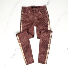 J BRAND Mid Rise Super Skinny Jeans Size 24 Photo Ready Princess Facade Tuxedo