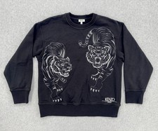 Kenzo Paris Tiger Embroidered Sweatshirt Black Crewneck Size M Portugal