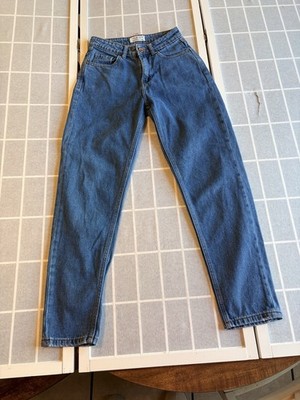 Terranova Vintage Straight Leg Jeans High Rise Med Wash Capsule Wordrobe Sz 25