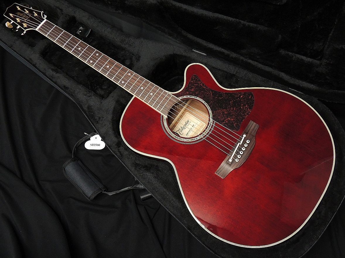 Electric Acoustic Guitar Takamine DMP551C WR Wine Red Solid Cedar