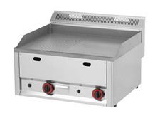 Gas-Doppel-Griddleplatte Grillplatte Bratplatte gerillt/glatt 660x600x290mm