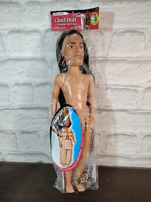 Fibre Craft Native American Indian Doll Making Kit Chief with beads New NOS