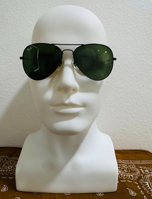 Ray-Ban RB3025 Aviator Large Metal II Black Metal, Green G 15 L2823 58 14