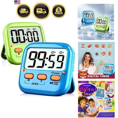 2 Pack Digital Timer for Kids, Magnetic Kitchen Timers for Cooking, Egg, Teac...