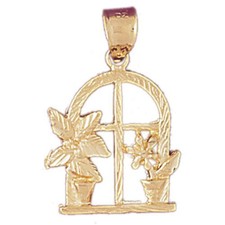 Flower Charm Pendant 14k Gold 2.8 Grams 