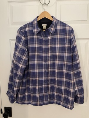 LLBean Outdoor Hiking Mens L Shacket Fleeced Lined Warm Camping Shirt