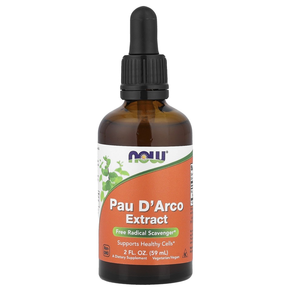Now Foods Pau D Arco Extract 2 fl oz 60 ml GMP Quality Assured, Vegan,