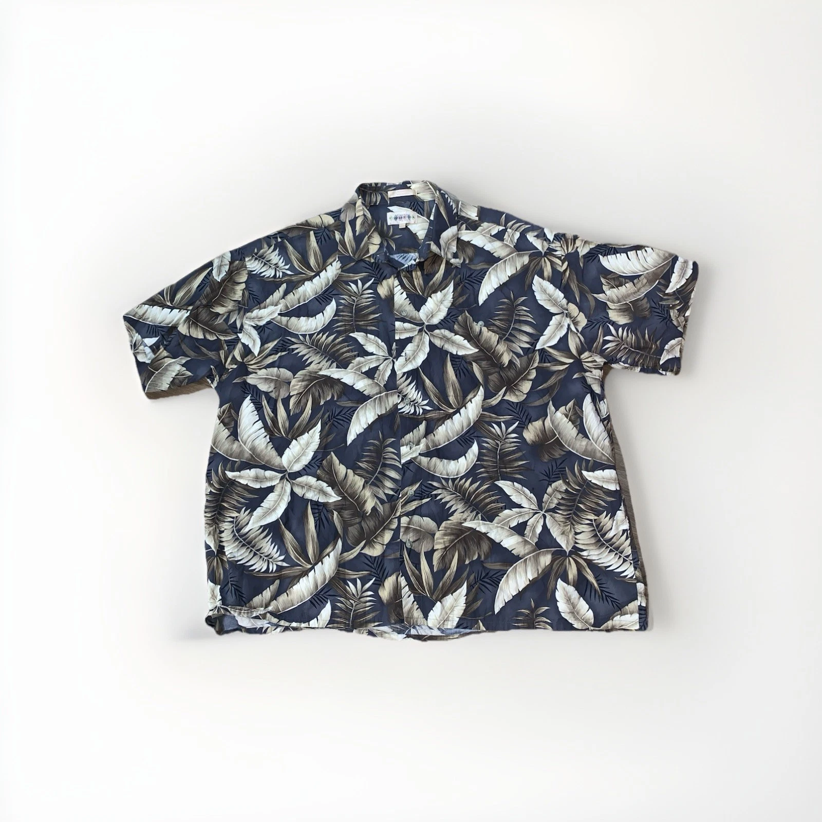 Men's Campia Moda Short Sleeve Button Front Hawaiian Shirt 2XL 100% Cotton