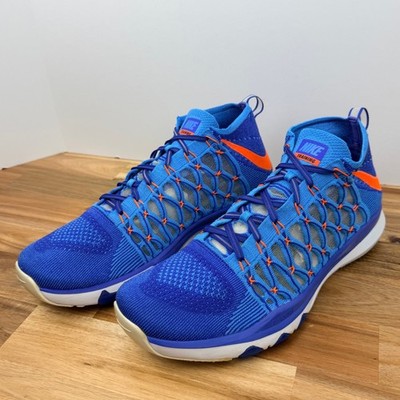 Nike Train Ultrafast Flyknit Mens Blue Orange Training Shoes 843694-464 Size 13