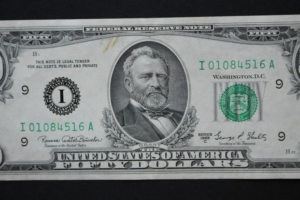 1969 C $50  Federal Reserve Note/Minneapolis/F-2117I/lightly circulated/rare - Image 3 of 4