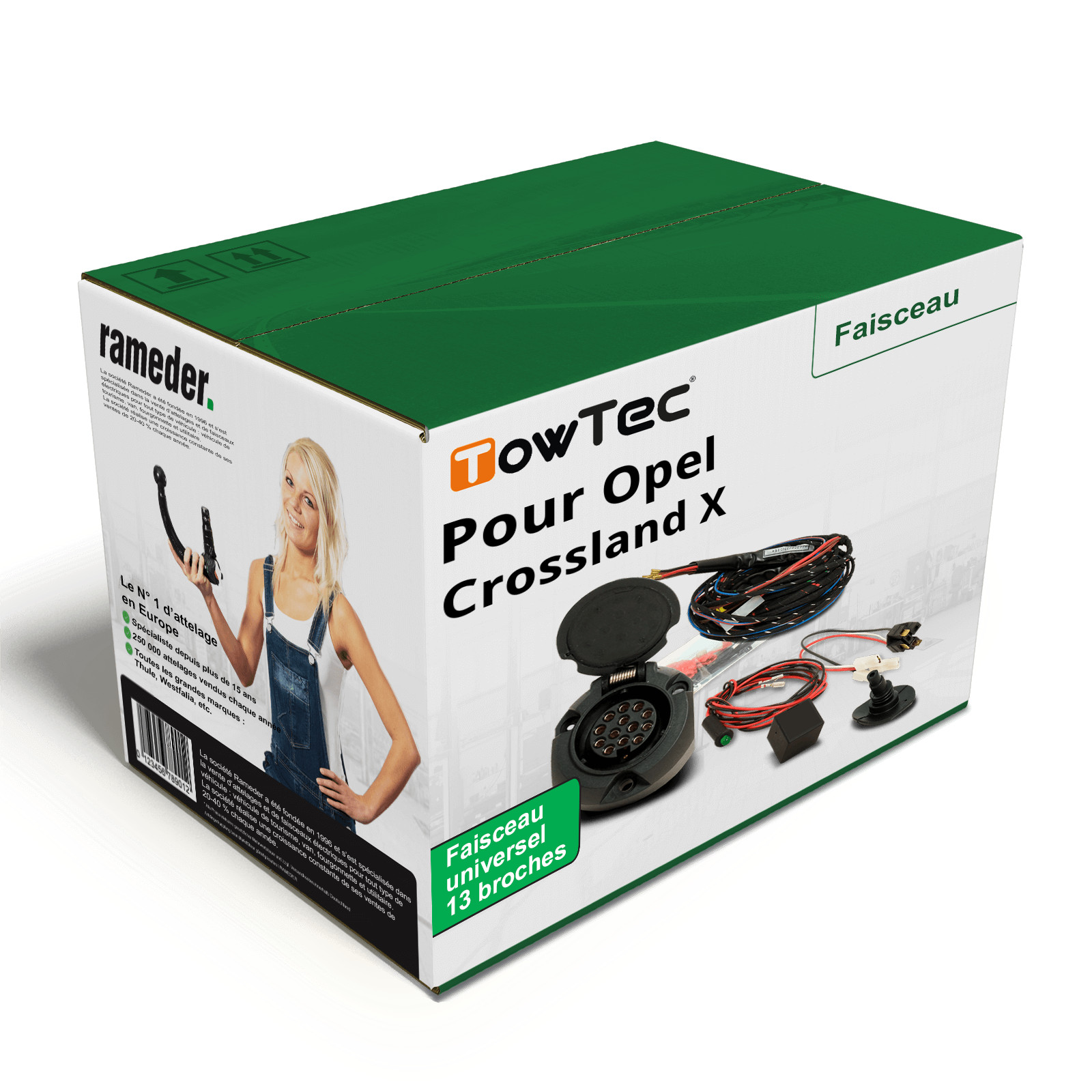 Faisceau universel 13 broches OPEL Crossland X, idéal camping et loisirs