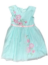 Jona Michelle Girls Dress Size 6 Floral Blue Pink Tulle Formal Party Mint Mesh