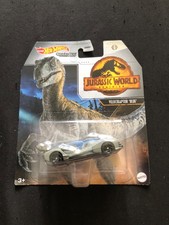 Hot Wheels Character Cars Velociraptor Blue Jurassic World Dominion 3/6