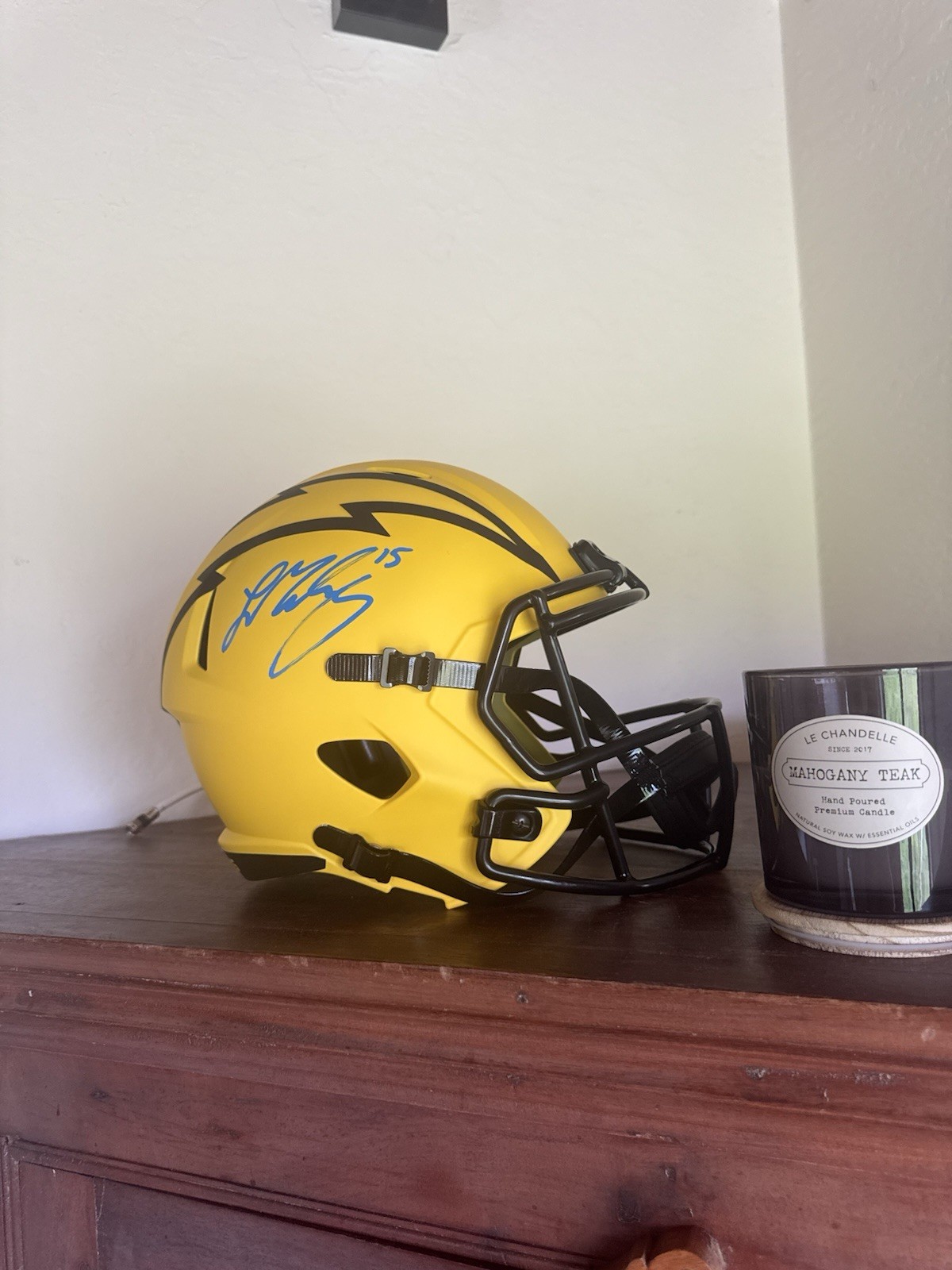 Ladd McConkey Autographed Signed Los Angeles Chargers LA Chargers Authentic F/S RAVE HELMET w/Beckett COA! 