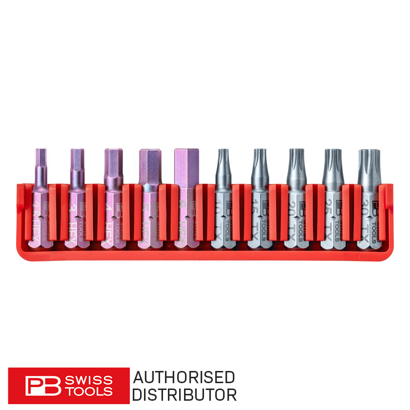 PB Swiss C6.704 PrecisionBit C6.3 Torx & Hex Screwdriver Bit Set