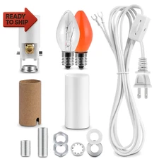 Ceramic Tree Lights - Night Light Rewire Kit with E12 Candelabra Base Socket Wir