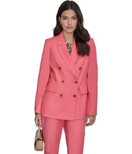 DKNY Womens Solid Blazer Jacket, ltpaspink, 16