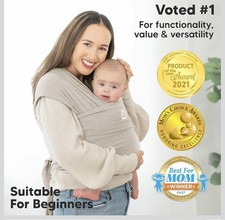 Keababies Gray Baby Wrap Carrier Ergonomic Adjustable Machine Washable XS-XXXL
