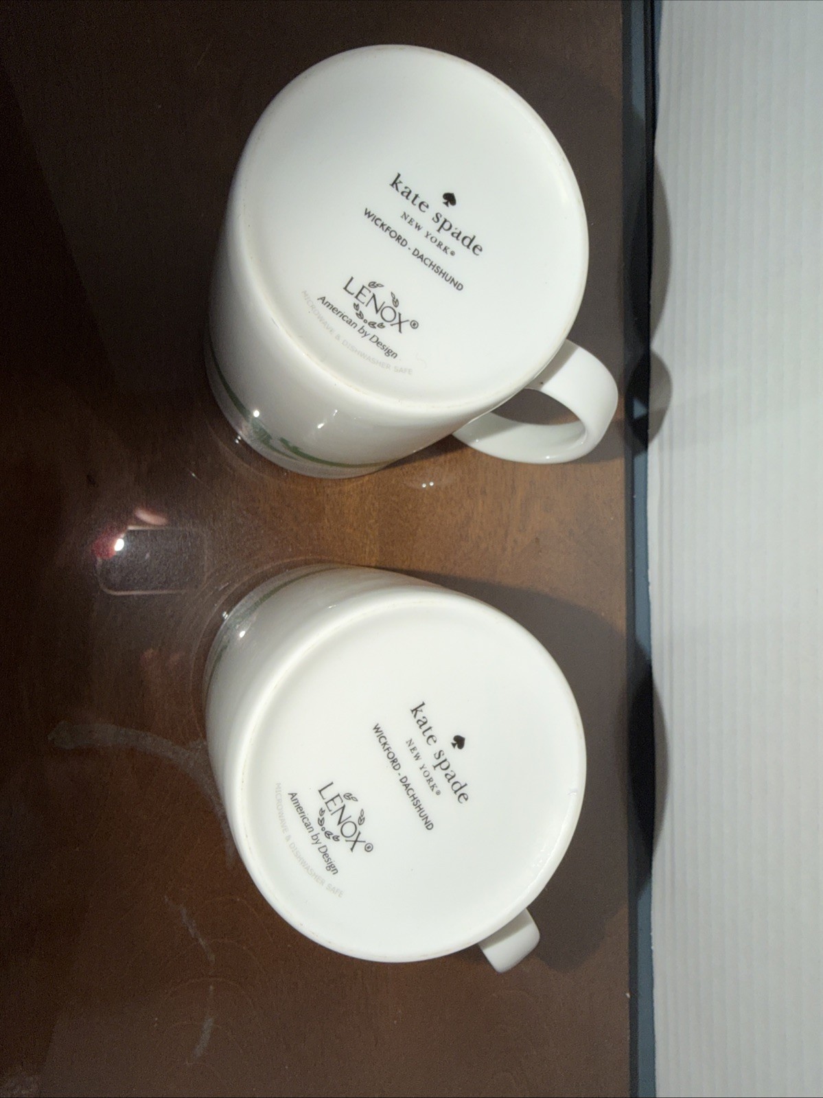 Set of 2 - Kate Spade LENOX New York WICKFORD Blue & Green Dachshund Coffee Mug thumbnail 8