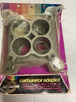 NOS Cal Custom High Rise Adaptor Plate #6158,  4 BBL Carbs Base Manifolds RARE