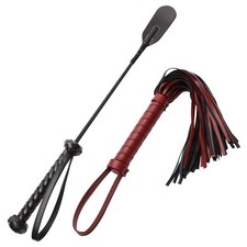 2 PCS Riding Crop for Horse, 18 Inch Horse Whip with 20 Inch PU Leather Premi...