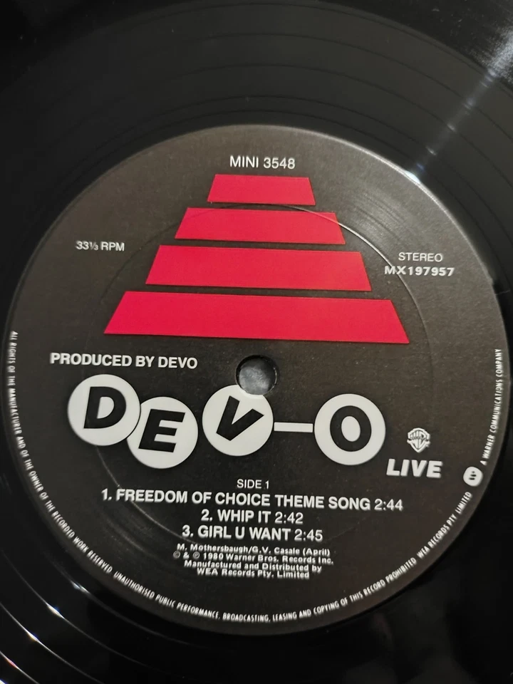 Devo- Dev-O Live VINILO 12" EP, 33 RPM (1981) AU Prensado Original Foto 4 de 4